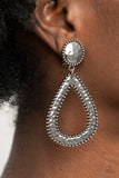 Paparazzi Clip On Earrings - Beyond The Borders - Silver
