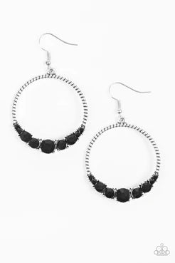 Paparazzi Earrings - Self-Made Millionaire - Black