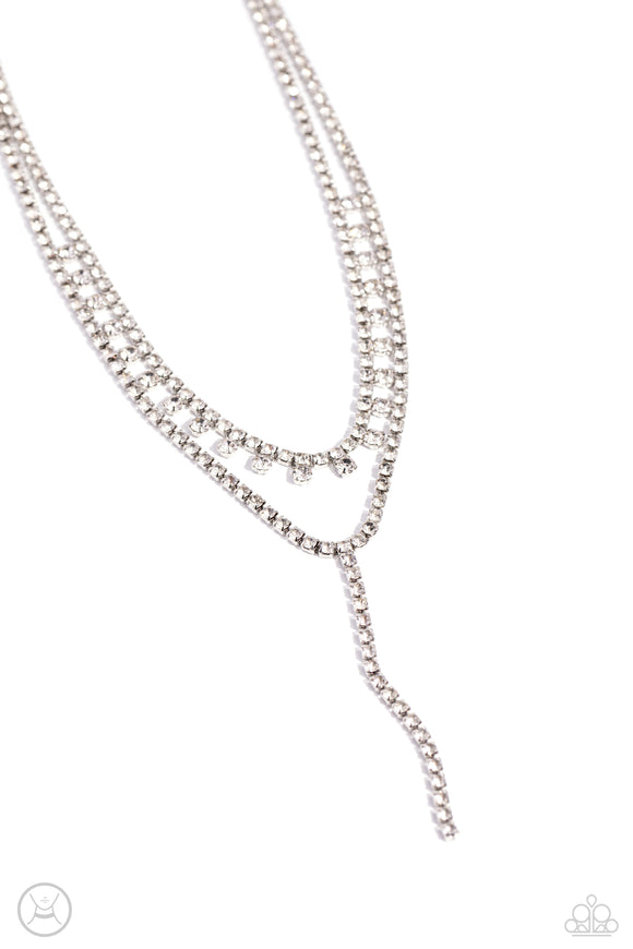 Paparazzi Necklace - Champagne Night - White