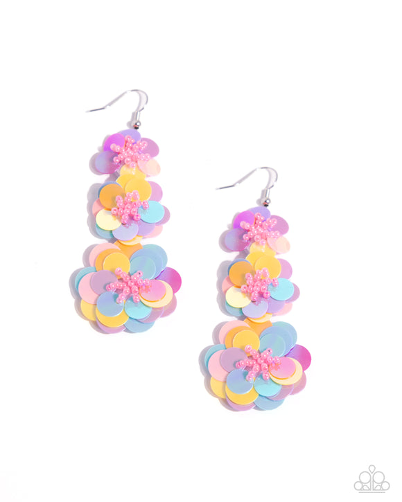 Paparazzi Earrings - Beaded Bouquet - Multi