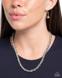 Paparazzi Necklace - Edgy Etching - Silver