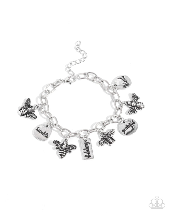 Paparazzi Bracelet - Compassionate Charm - Silver