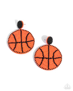 Paparazzi Earrings - Shooting Hoops - Orange