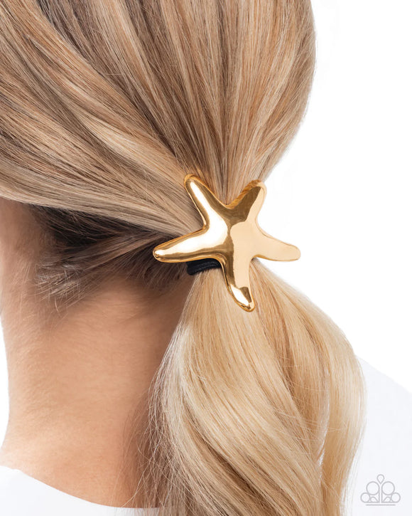 Paparazzi Hair Accessories - Sleek Starfish - Gold Hair Tie