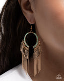 Paparazzi Earrings - Free-Spirited Fringe - Green***Coming Soon***