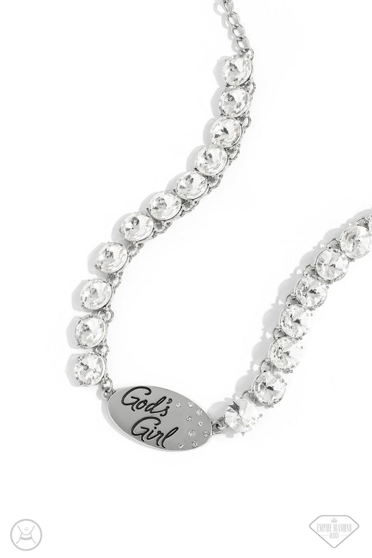 Paparazzi Empire Diamond Necklace - God's Girl - White