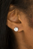 Paparazzi Blockbuster Earrings - Just In TIMELESS - White