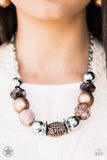 Paparazzi Blockbuster Necklace - A Warm Welcome - Brown