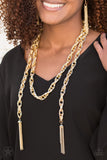 Paparazzi Blockbuster Necklace - SCARFed for Attention - Gold