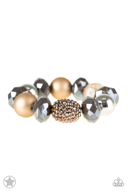 Paparazzi Blockbuster Bracelet - All Cozied Up - Brown