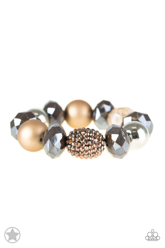 Paparazzi Blockbuster Bracelet - All Cozied Up - Brown