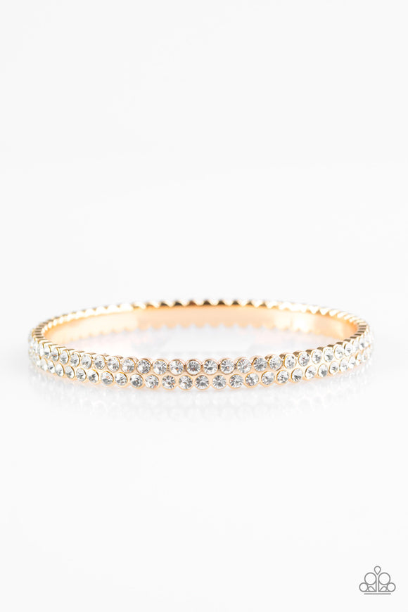 Paparazzi Bracelet - Decked Out In Diamonds - Gold