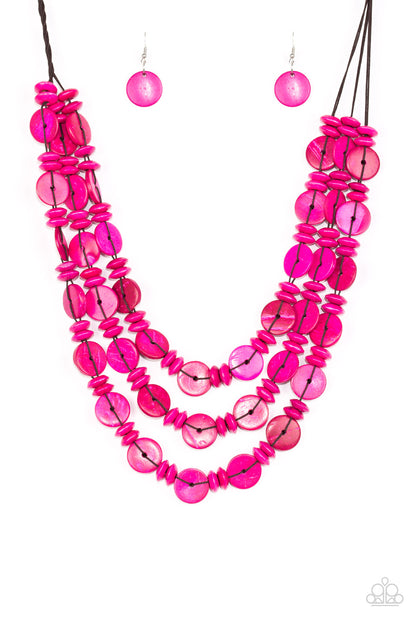 Paparazzi Necklace - Barbados Bopper - Pink