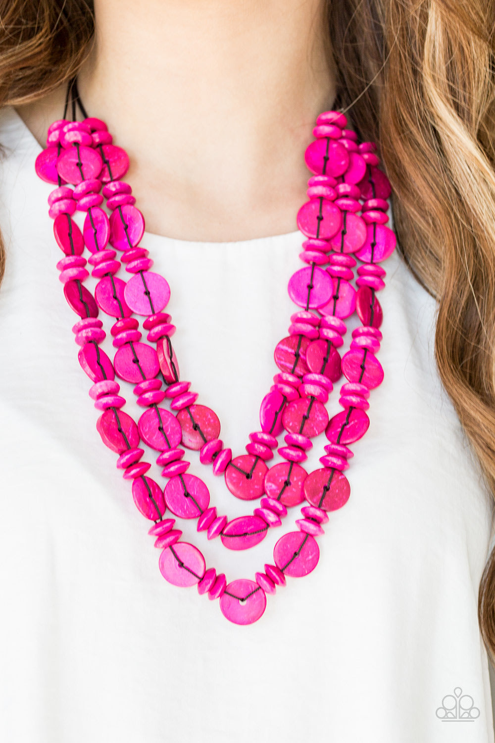 Paparazzi Necklace - Barbados Bopper - Pink