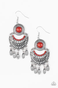 Paparazzi Earrings - Mantra to Mantra - Red