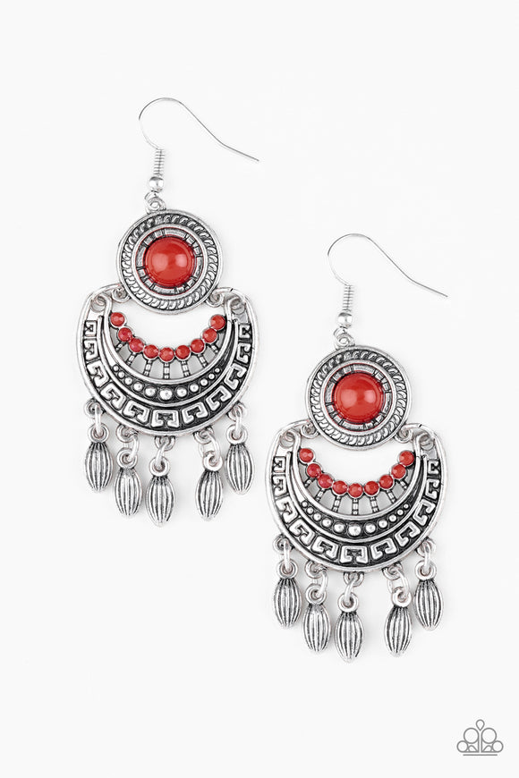 Paparazzi Earrings - Mantra to Mantra - Red