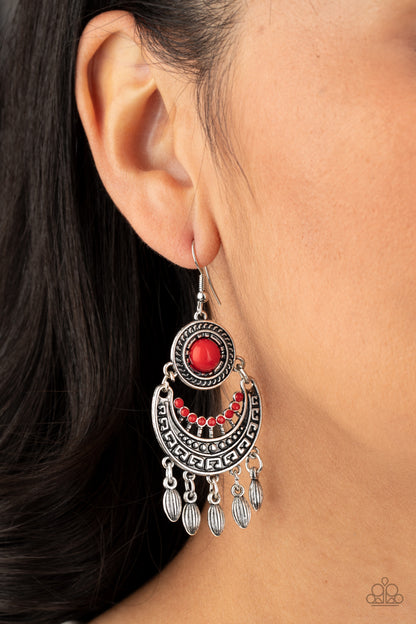 Paparazzi Earrings - Mantra to Mantra - Red