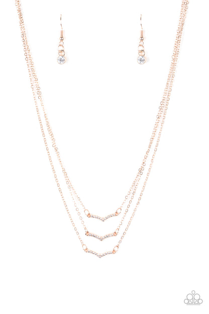 Paparazzi Necklace - Pretty Petite - Rose Gold