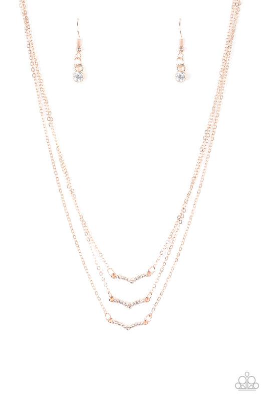 Paparazzi Necklace - Pretty Petite - Rose Gold