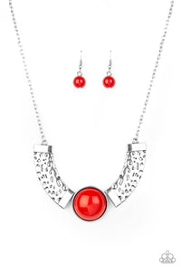 Paparazzi Necklace - Egyptian Spell - Red