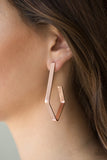 Paparazzi Earrings - Geo Grand - Copper