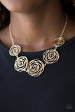 Paparazzi Necklace - Rosy Rosette - Gold