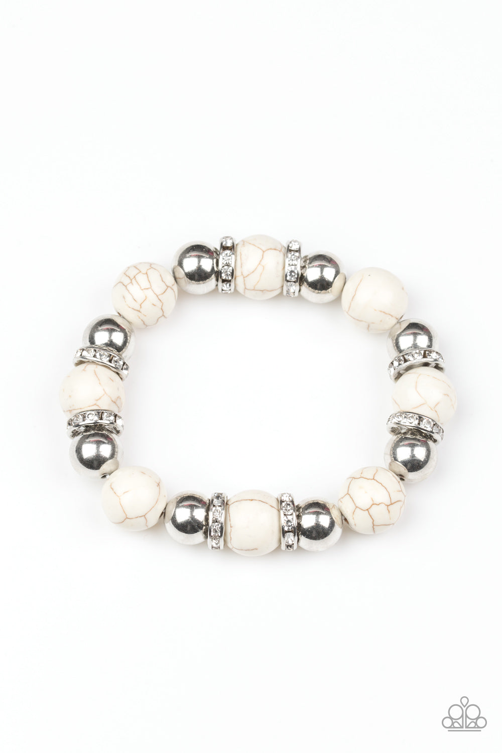 Paparazzi Bracelet - Ruling Class Radiance - White