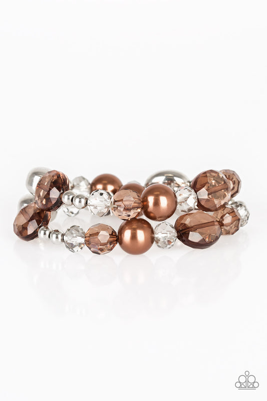 Paparazzi Bracelets - Downtown Dazzle - Brown