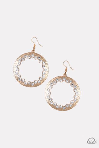 Paparazzi Earrings - Gala Glitter - Gold