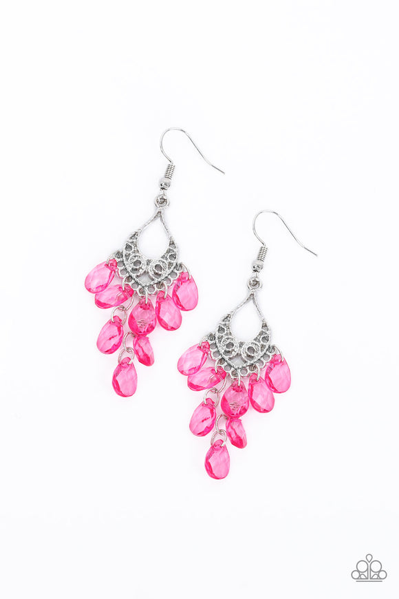 Paparazzi Earrings - What Happens In Maui - Pink