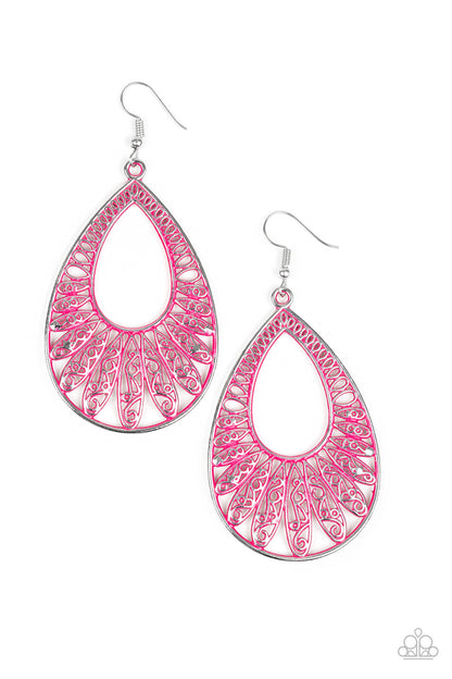 Paparazzi Earrings - Flamingo Flamenco - Pink