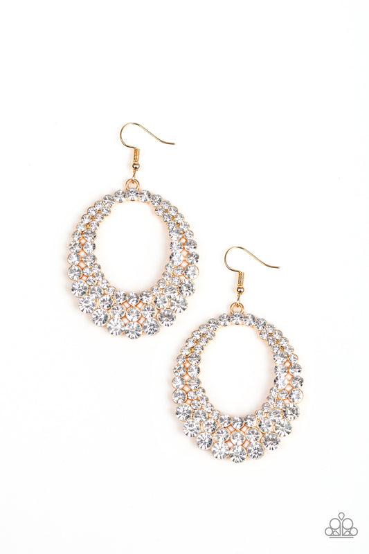 Paparazzi Earrings -   Universal Shimmer - Gold