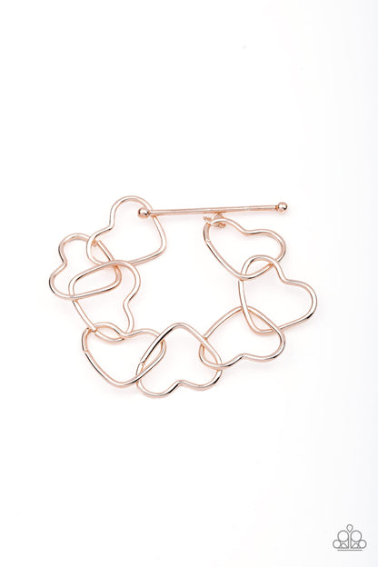 Paparazzi Bracelet - Take Heart - Rose Gold