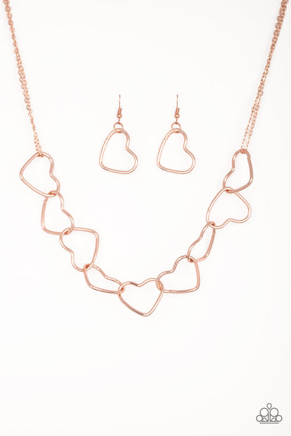 Paparazzi Necklace - Unbreak My Heart - Rose Gold