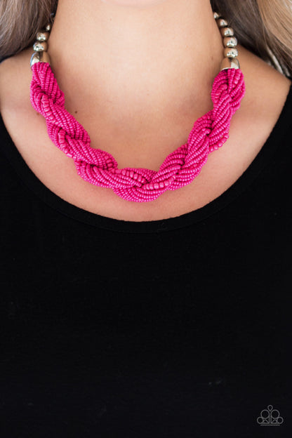 Paparazzi Necklace - Savannah Surfin - Pink