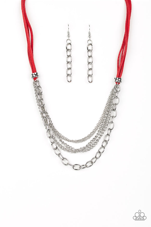 Paparazzi Necklace - Free Roamer - Red