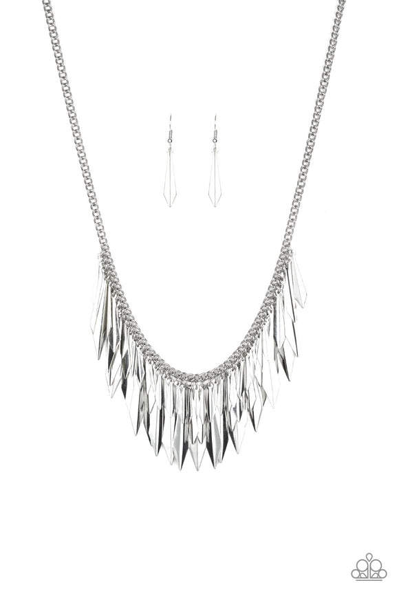 Paparazzi Necklace - The Thrill-Seeker - Silver