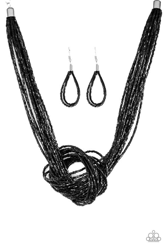 Paparazzi Necklace - Knotted Knockout - Black