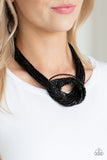 Paparazzi Necklace - Knotted Knockout - Black