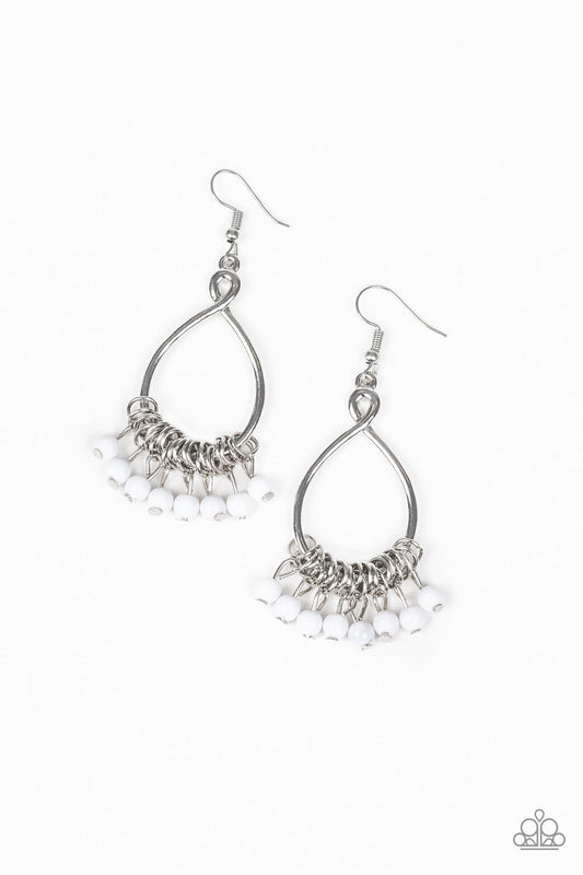 Paparazzi Earrings - Broadway Babe - White