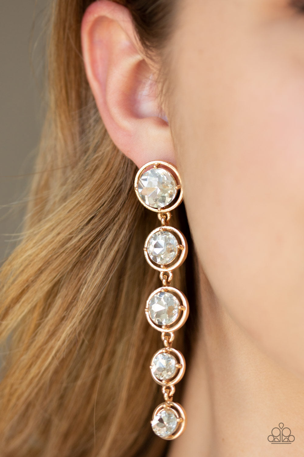 Paparazzi Earrings  - Drippin In Starlight - Gold