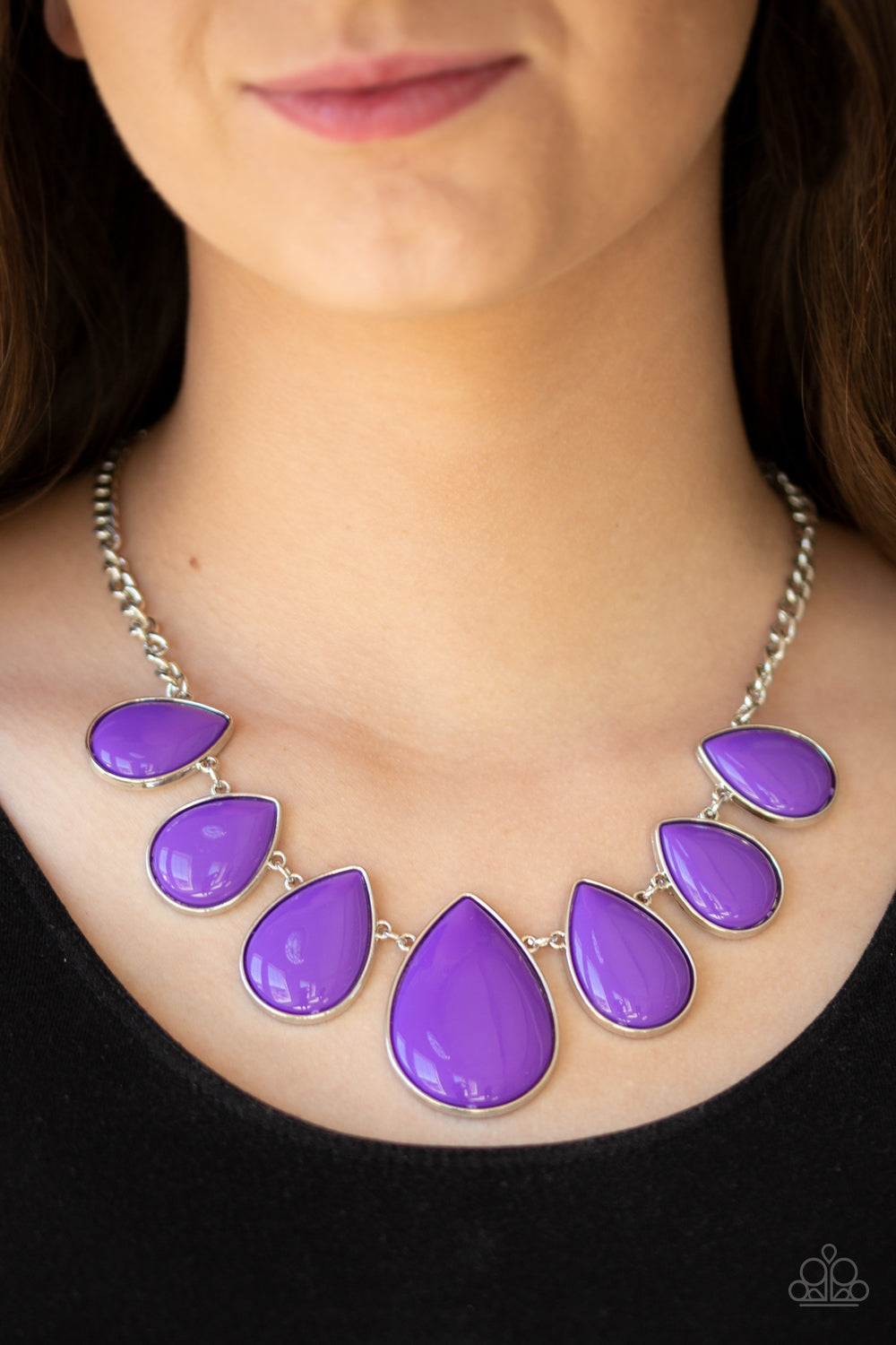 Paparazzi Necklace - Drop Zone - Purple