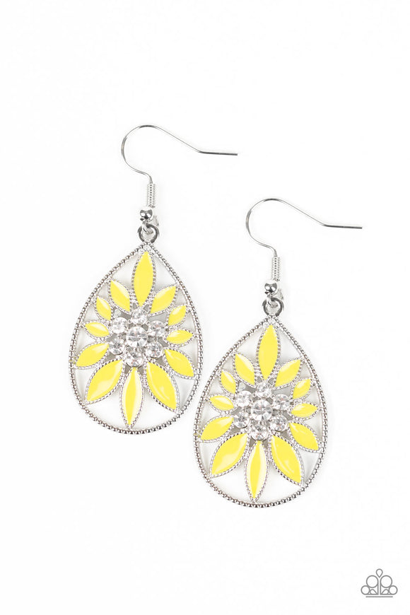 Paparazzi Earrings - Floral Morals - Yellow