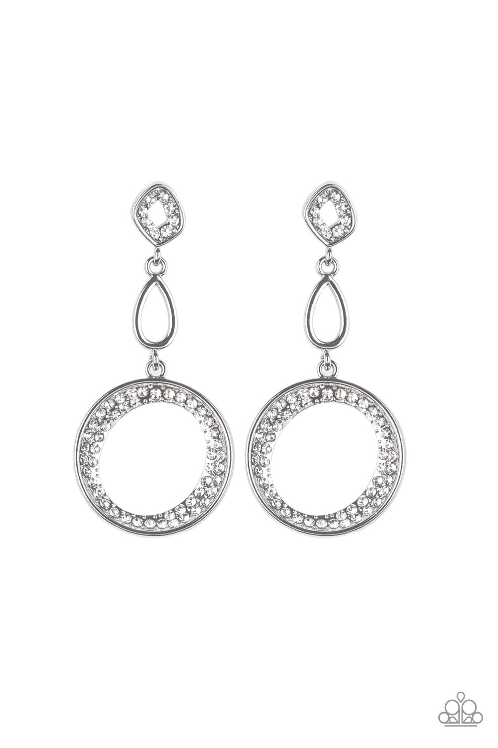 Paparazzi Earrings - On The Glamour Scene - White