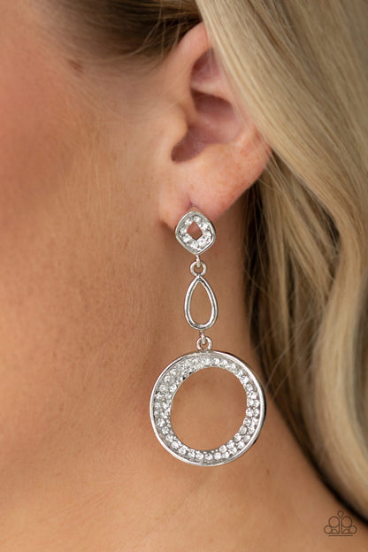 Paparazzi Earrings - On The Glamour Scene - White