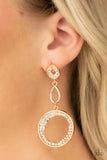 Paparazzi Earrings - On The Glamour Scene - Gold