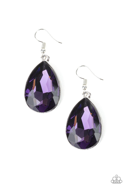 Paparazzi Earrings - Limo Ride - Purple