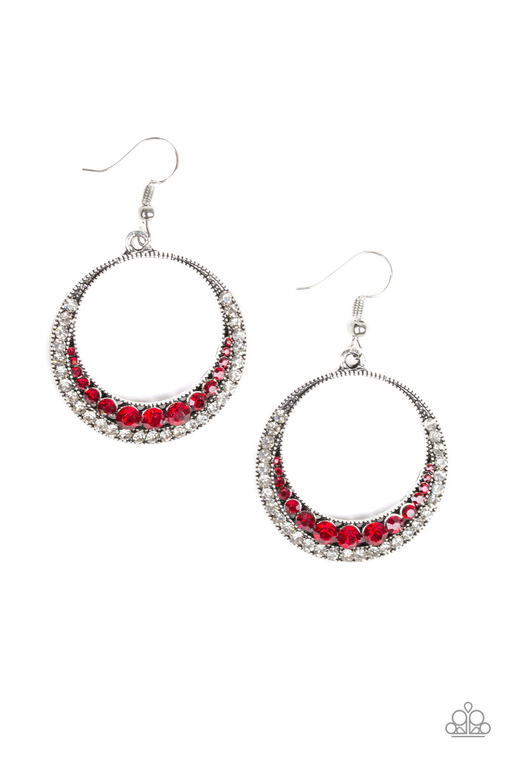 Paparazzi Earrings - Demanding Dazzle - Red