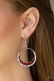 Paparazzi Earrings - Demanding Dazzle - Red