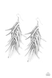 Paparazzi Earrings -   Tasseled Talons - Silver